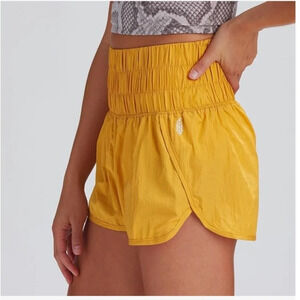 Free People Movement The Way Home Shorts Varsity Gold Size Large